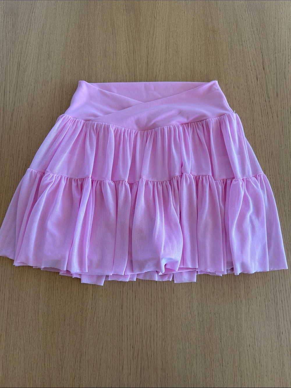 Light Pink Tiered Circle Skirt with Flared Silhouette